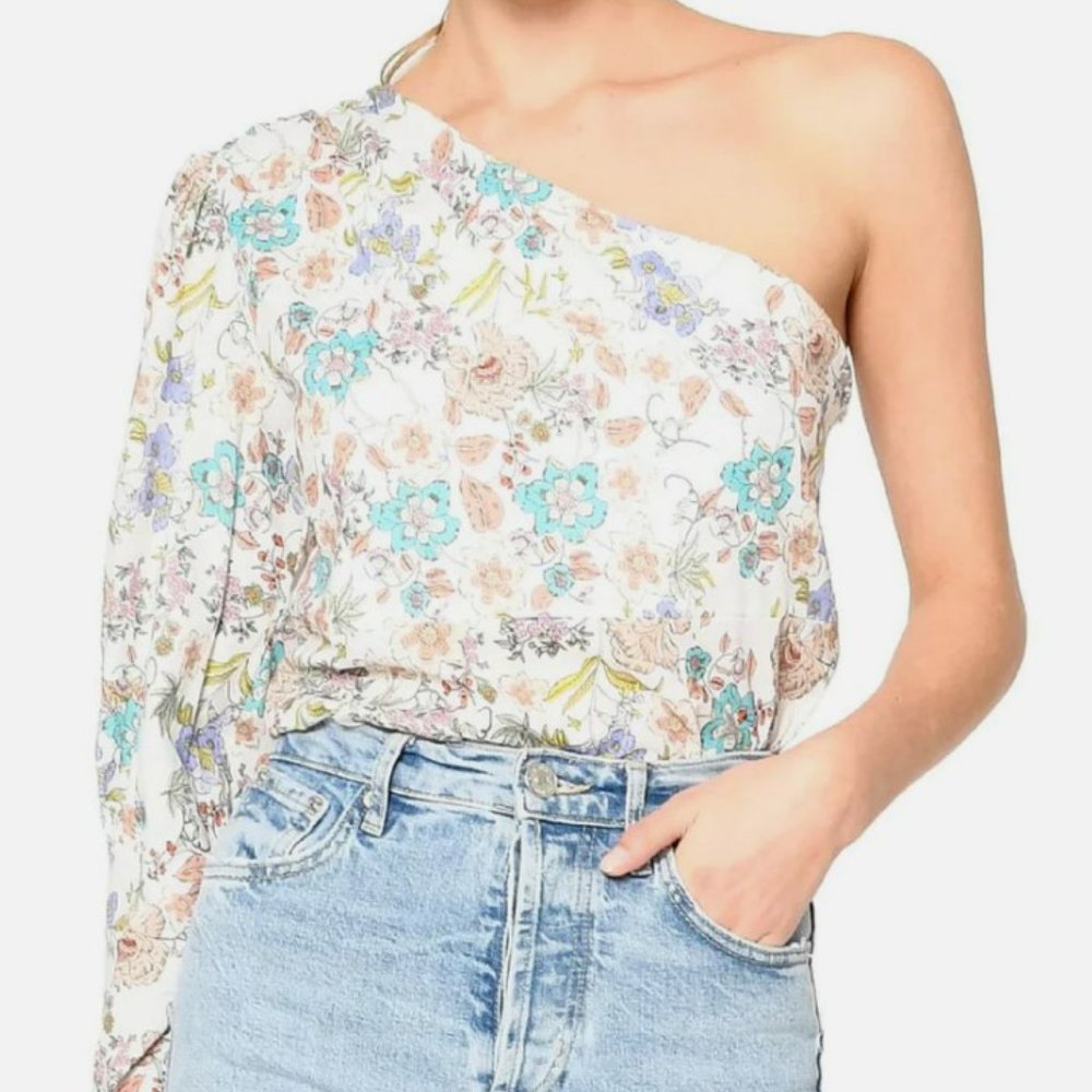 One shoulder Nicole Miller floral size P top